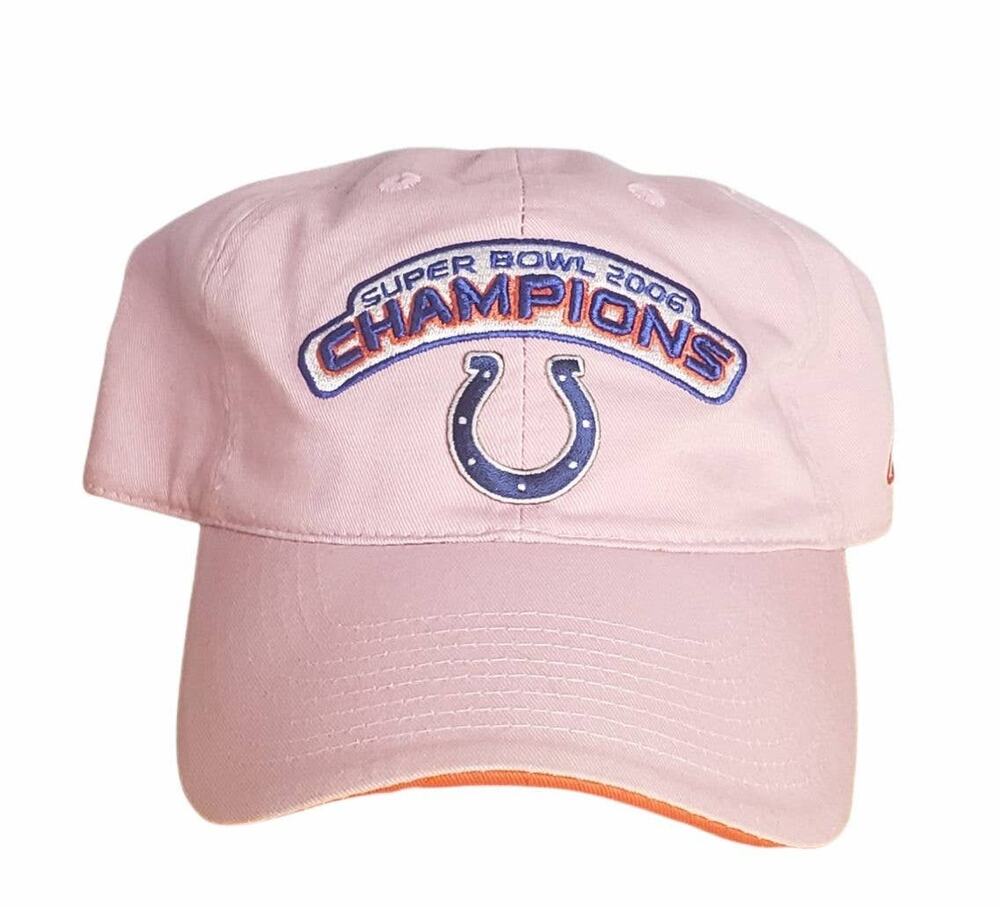 Superbowl 2006 Champions Indianapolis Colts Pink Adjustable Strap Hat